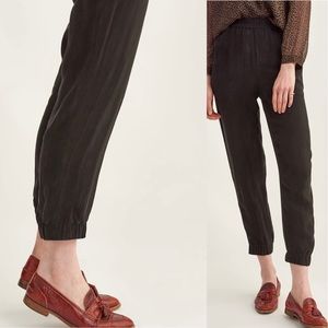 Amour Vert Black Henri Cupro Silk Joggers NWT
